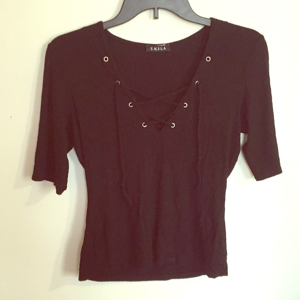Lace Up Blouse
